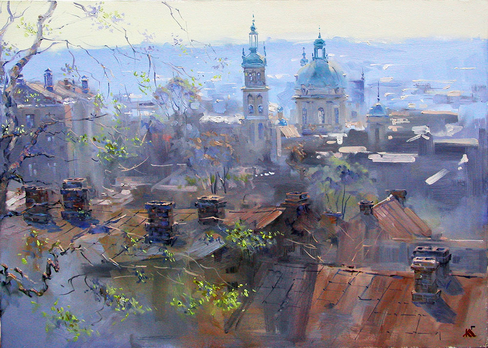 «Львів із висоти пташиного лету». 2007. Полотно, олія